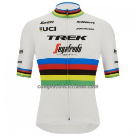Maglia 2022 Trek-Segafredo Campione Del Mondo Manica Corta Bianco Multicolore